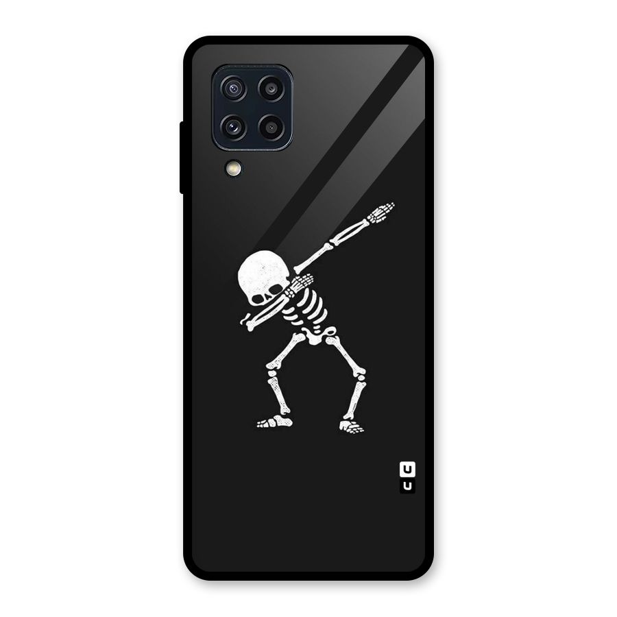 Skeleton Dab White Glass Back Case for Galaxy M32