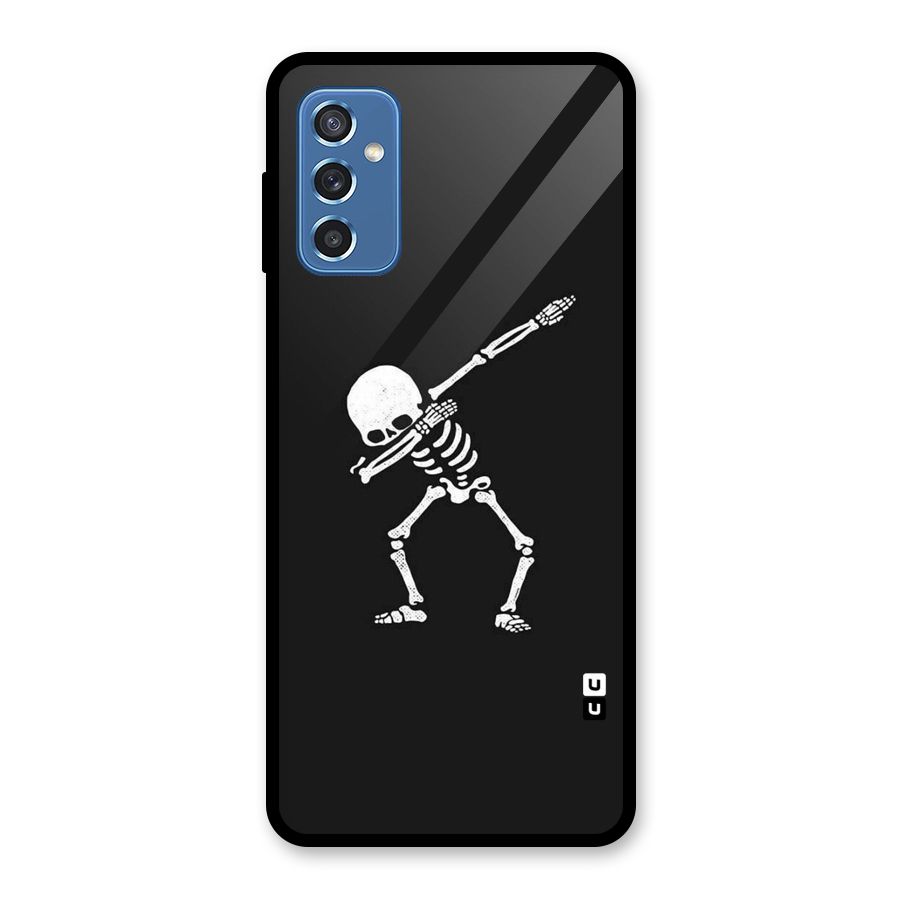 Skeleton Dab White Glass Back Case for Galaxy M52 5G