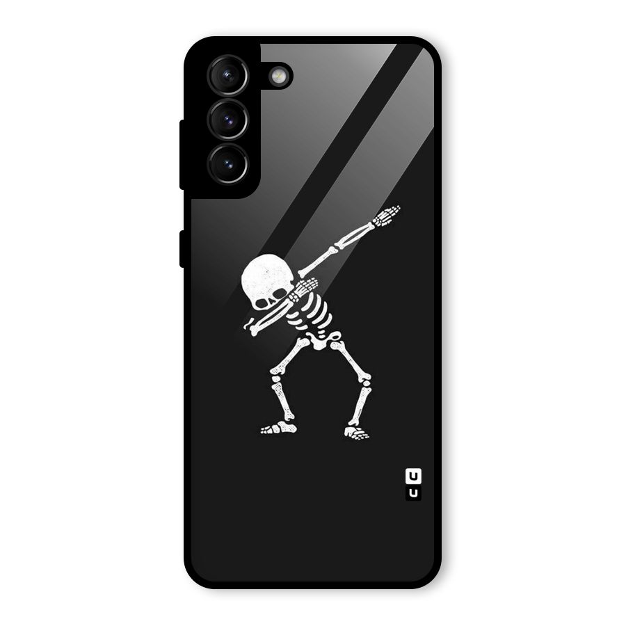 Skeleton Dab White Glass Back Case for Galaxy S21 Plus