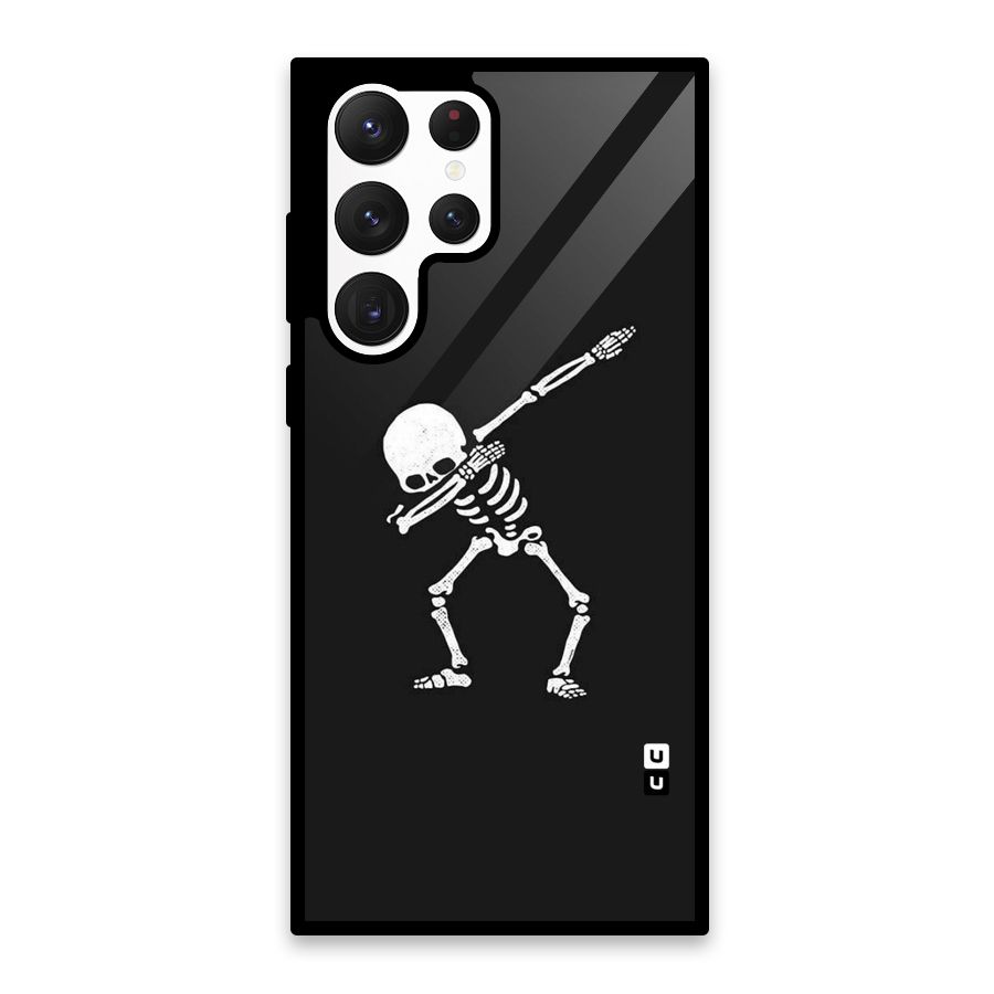 Skeleton Dab White Glass Back Case for Galaxy S22 Ultra 5G