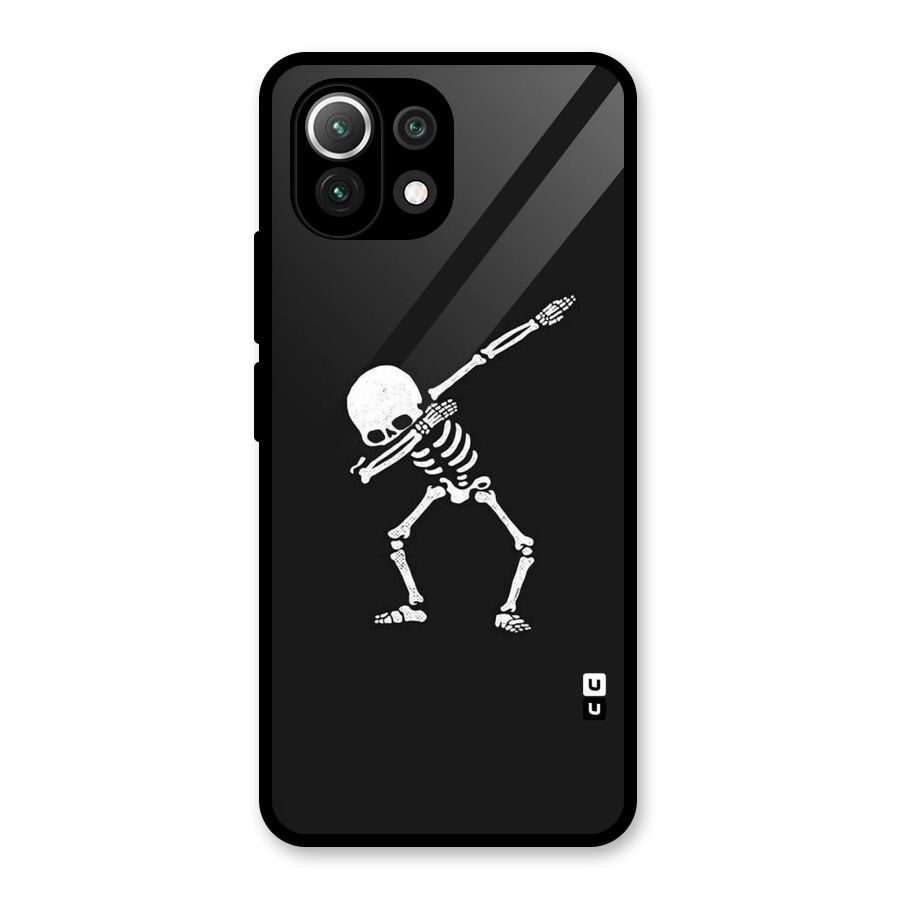Skeleton Dab White Glass Back Case for Mi 11 Lite