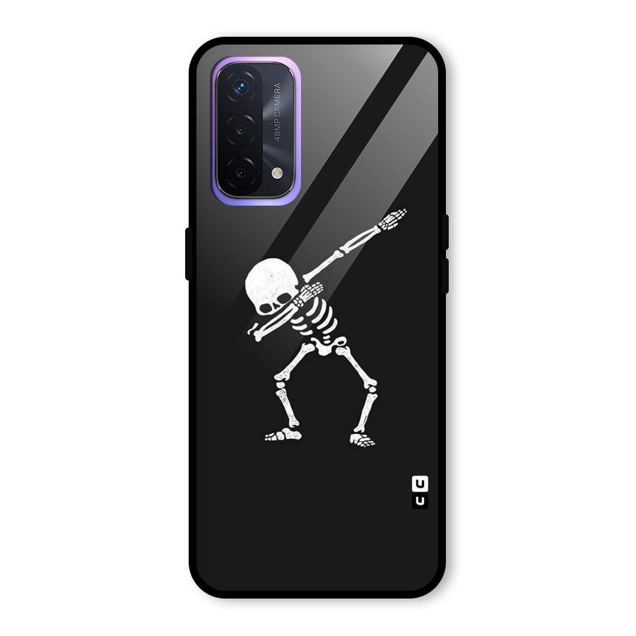 Skeleton Dab White Glass Back Case for Oppo A74 5G