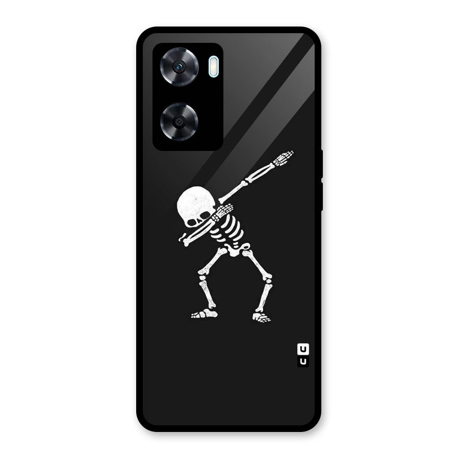 Skeleton Dab White Glass Back Case for Oppo A77