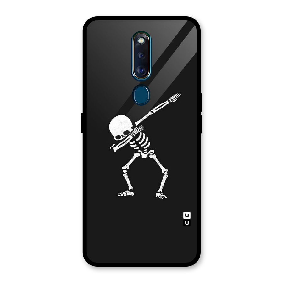 Skeleton Dab White Glass Back Case for Oppo F11 Pro