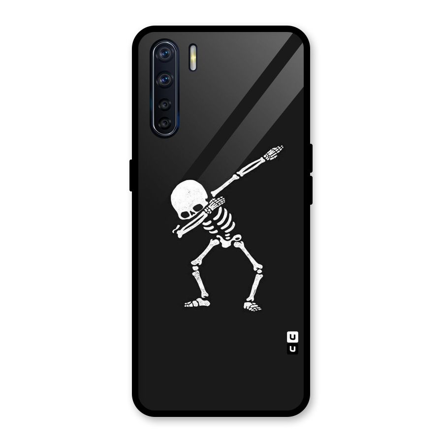 Skeleton Dab White Glass Back Case for Oppo F15