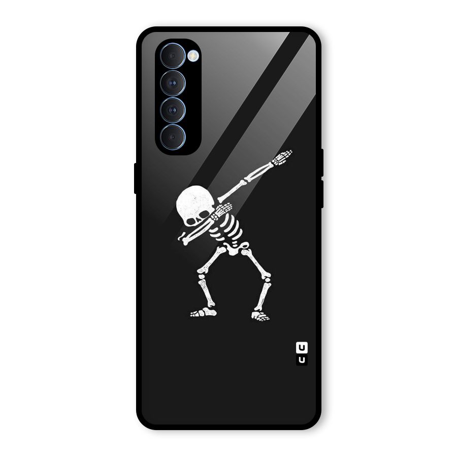 Skeleton Dab White Glass Back Case for Oppo Reno4 Pro