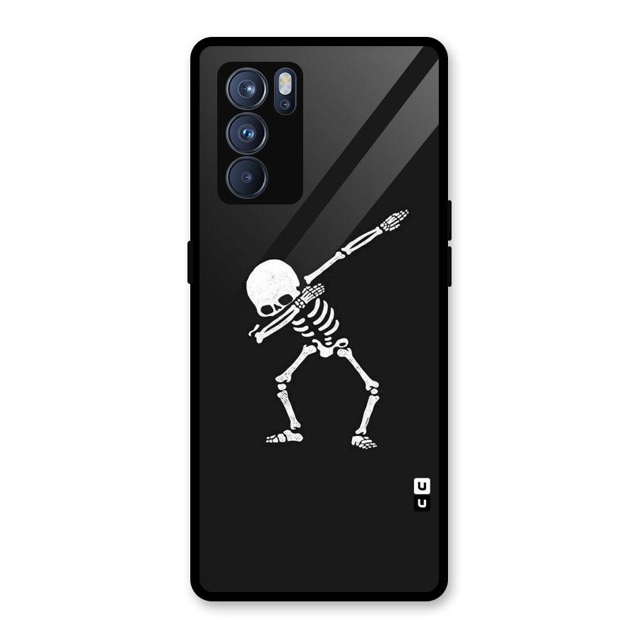 Skeleton Dab White Glass Back Case for Oppo Reno6 Pro 5G