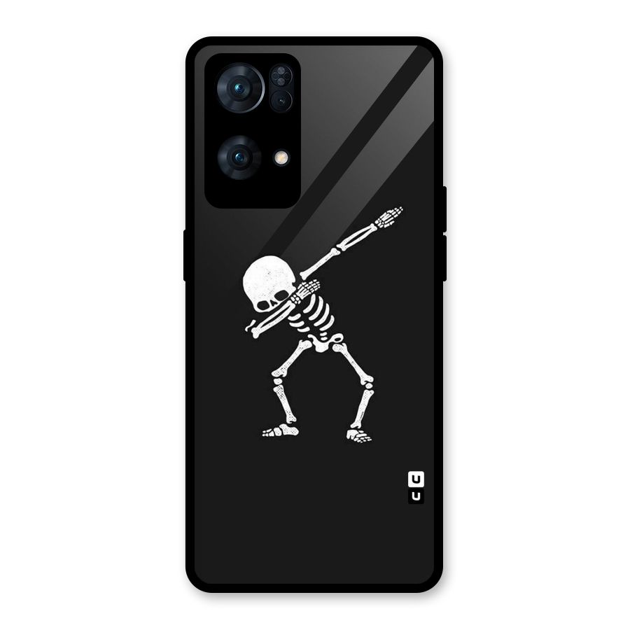Skeleton Dab White Glass Back Case for Oppo Reno7 Pro 5G