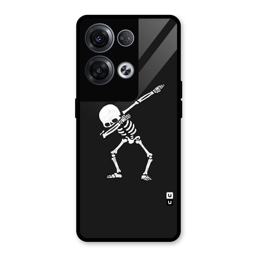 Skeleton Dab White Glass Back Case for Oppo Reno8 Pro 5G