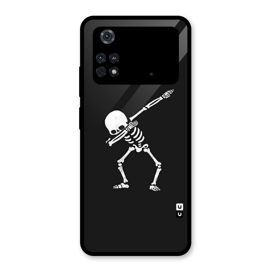 Skeleton Dab White Glass Back Case for Poco M4 Pro 4G