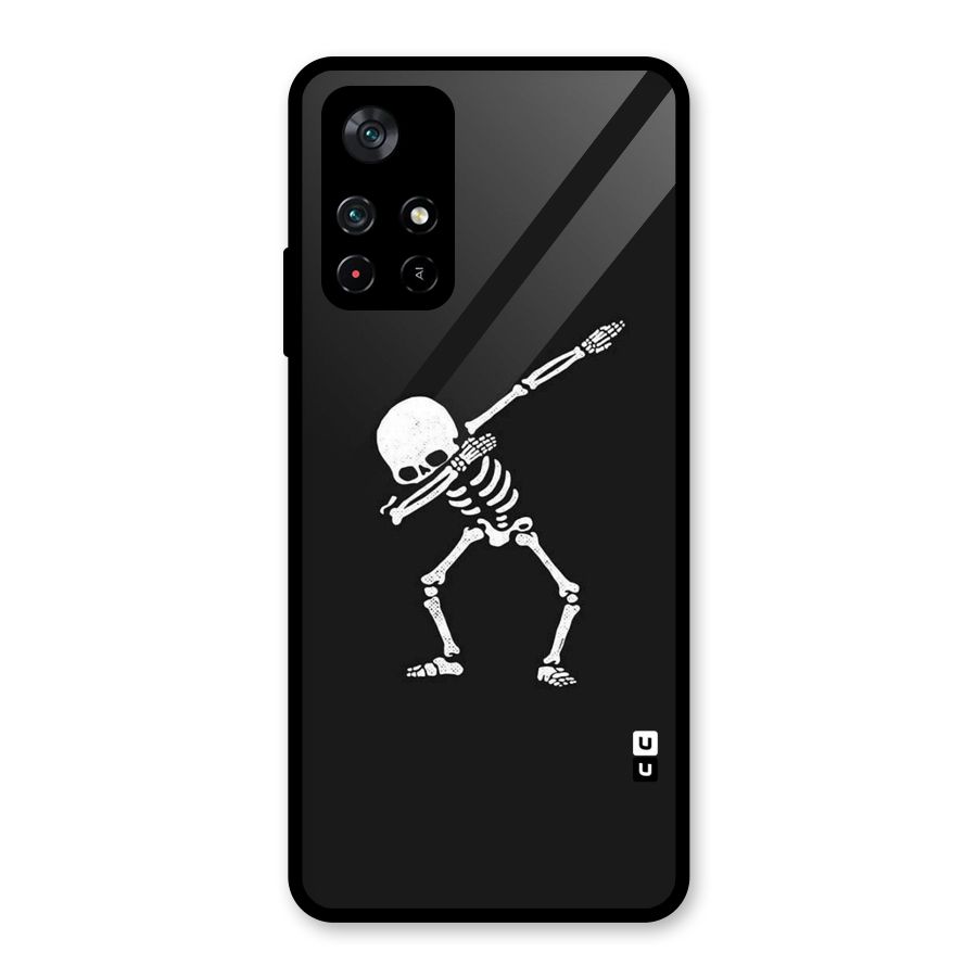 Skeleton Dab White Glass Back Case for Poco M4 Pro 5G