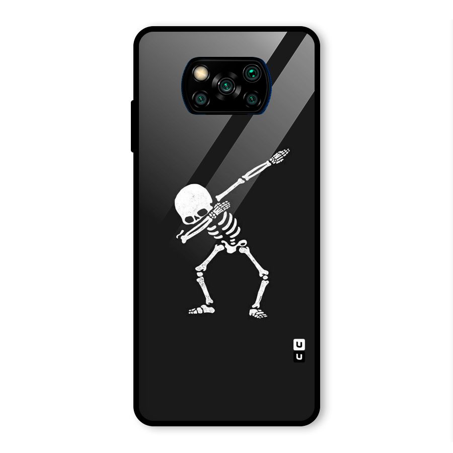 Skeleton Dab White Glass Back Case for Poco X3 Pro