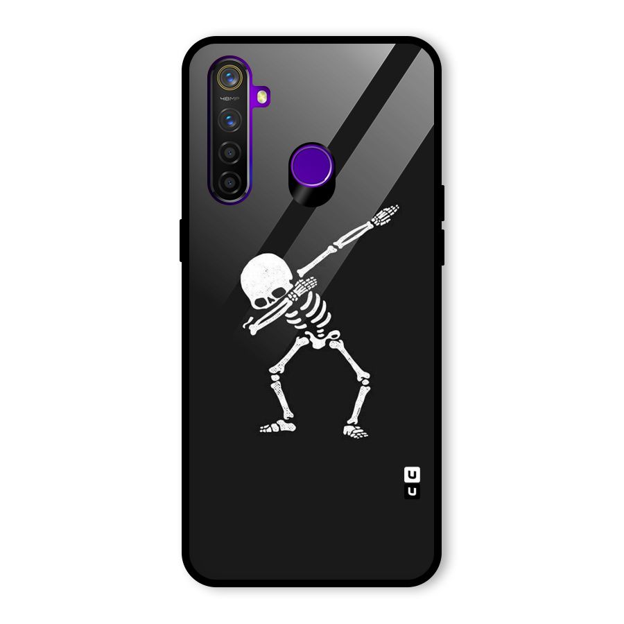 Skeleton Dab White Glass Back Case for Realme 5 Pro