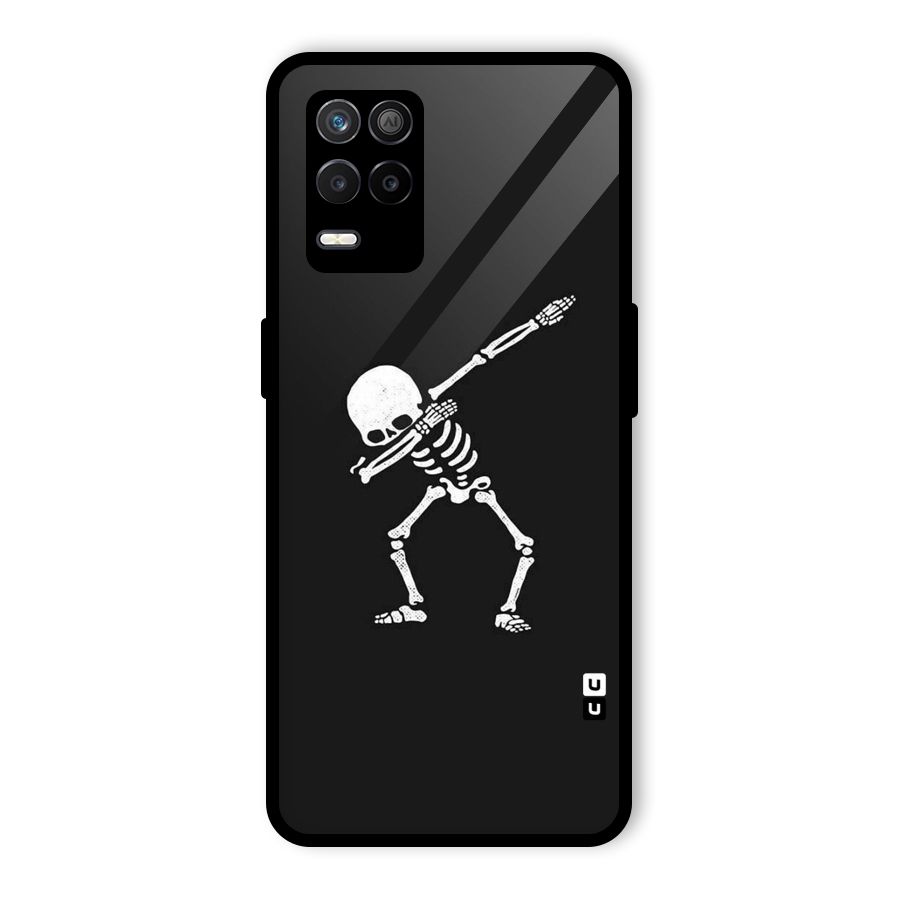 Skeleton Dab White Glass Back Case for Realme 8 5G