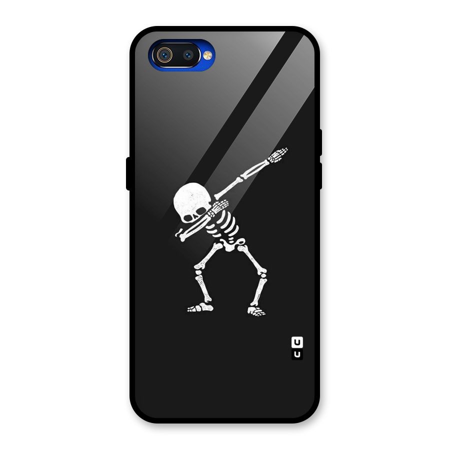 Skeleton Dab White Glass Back Case for Realme C2