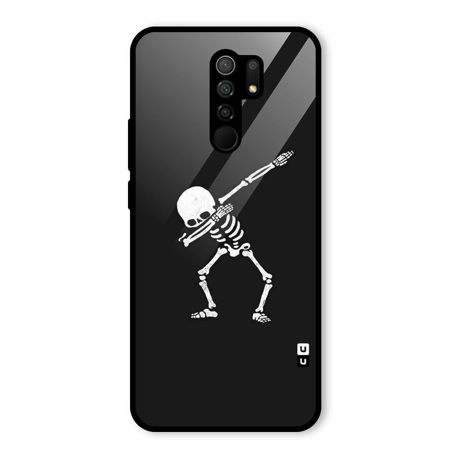 Skeleton Dab White Glass Back Case for Redmi 9 Prime
