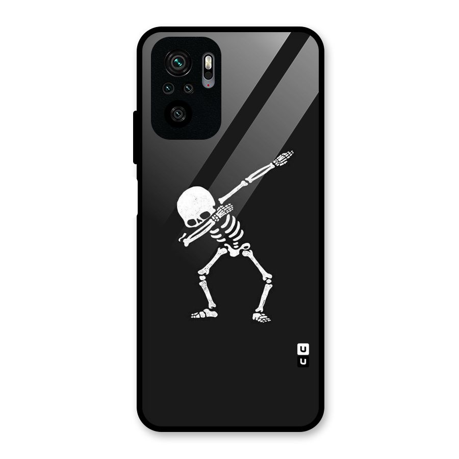 Skeleton Dab White Glass Back Case for Redmi Note 10S