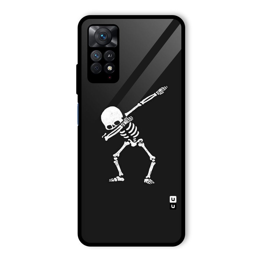 Skeleton Dab White Glass Back Case for Redmi Note 11 Pro