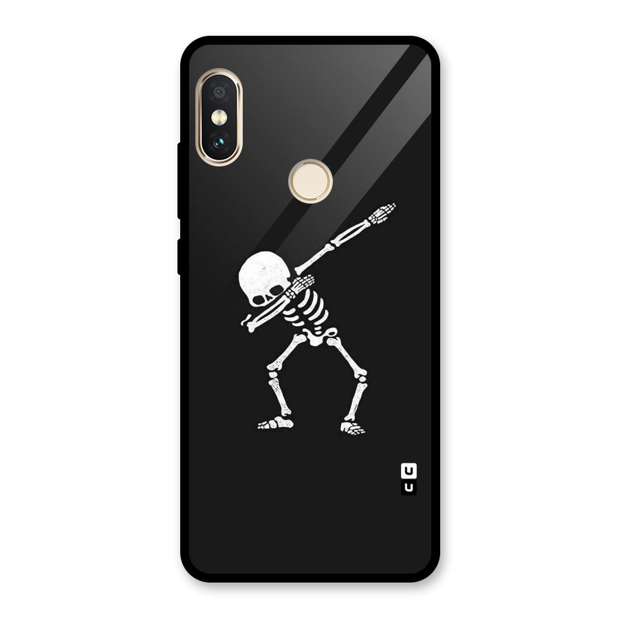 Skeleton Dab White Glass Back Case for Redmi Note 5 Pro