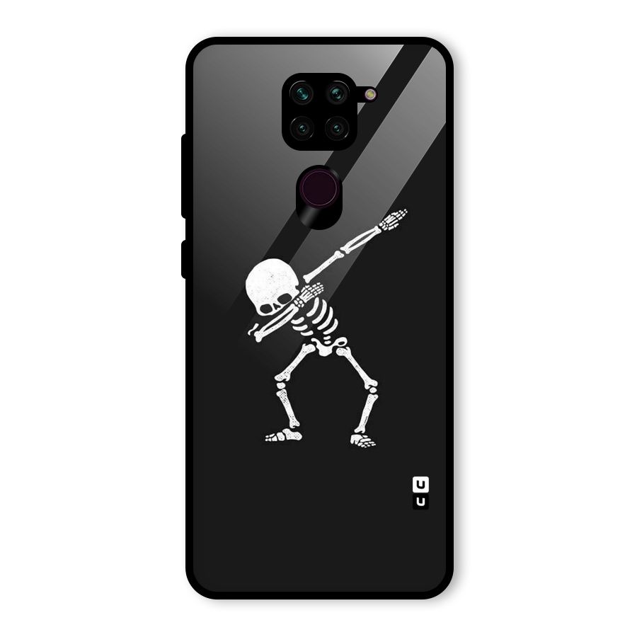 Skeleton Dab White Glass Back Case for Redmi Note 9