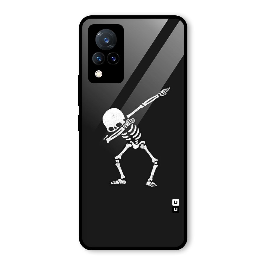 Skeleton Dab White Glass Back Case for Vivo V21 5G