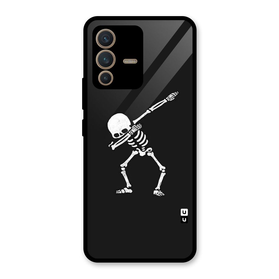 Skeleton Dab White Glass Back Case for Vivo V23 5G