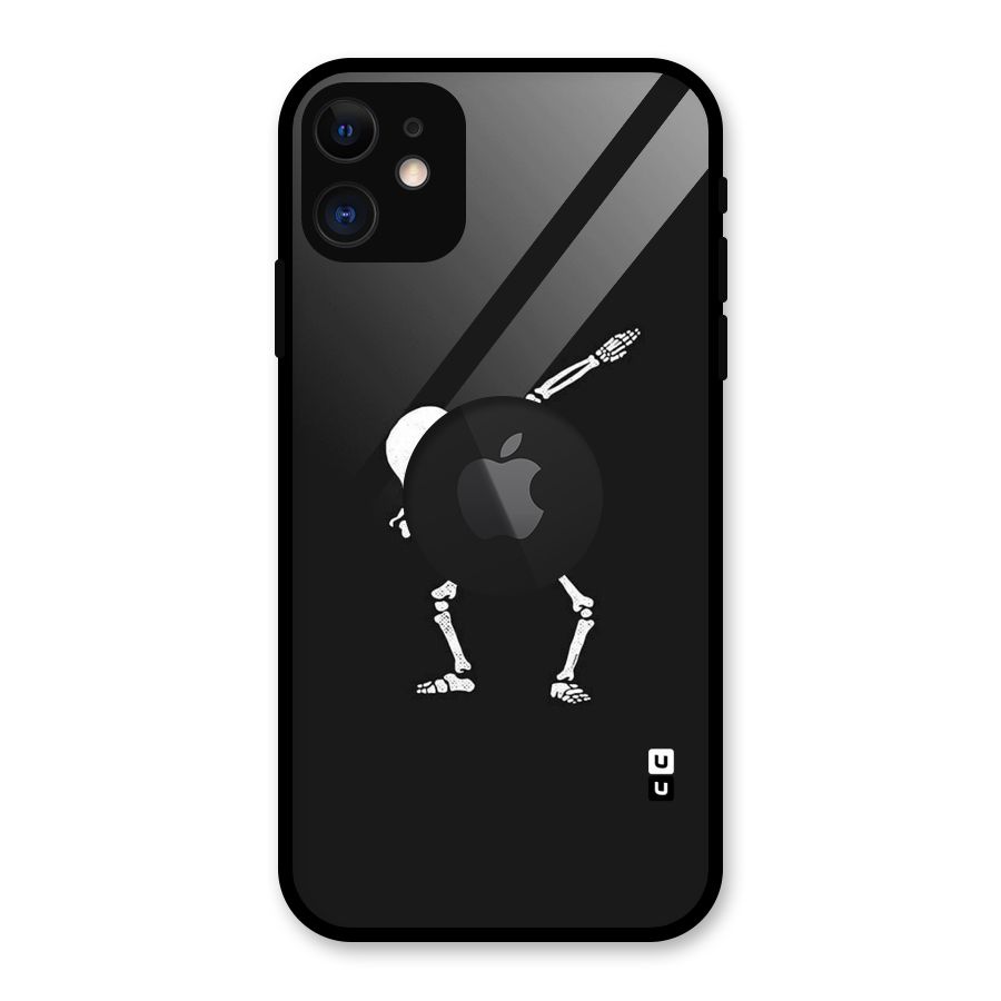 Skeleton Dab White Glass Back Case for iPhone 11 Logo Cut