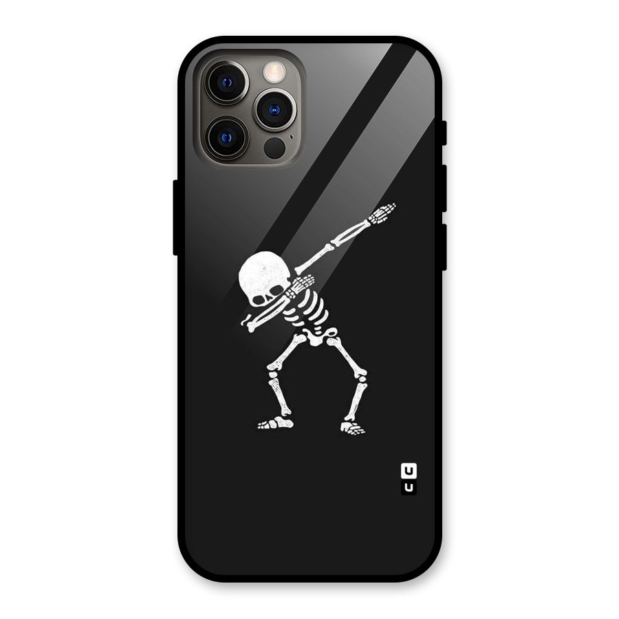 Skeleton Dab White Glass Back Case for iPhone 12 Pro
