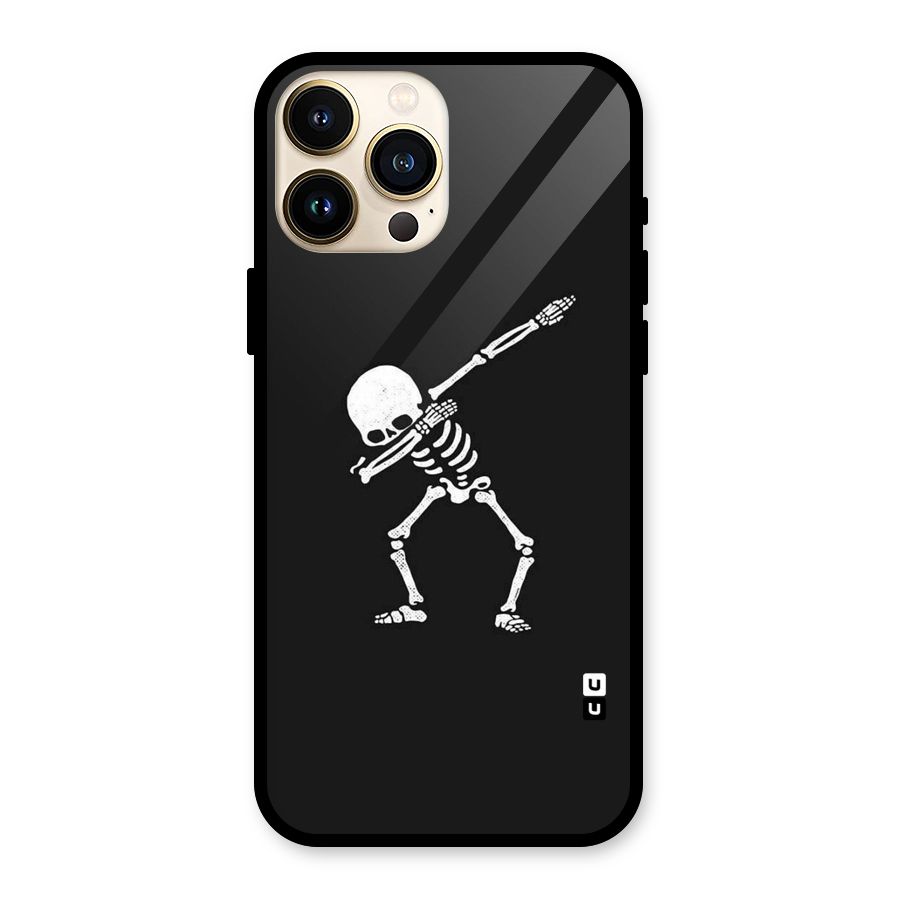 Skeleton Dab White Glass Back Case for iPhone 13 Pro Max