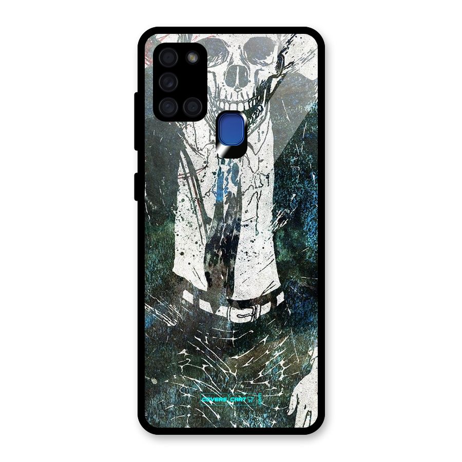 Skeleton in a Suit Glass Back Case for Galaxy A21s
