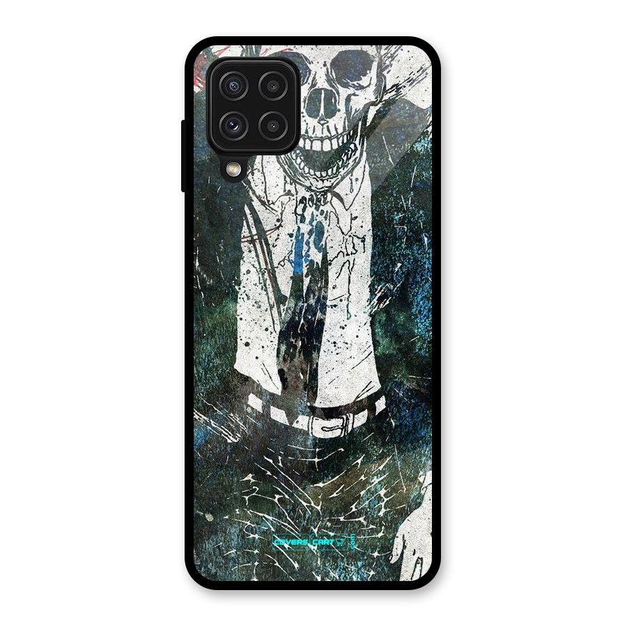 Skeleton in a Suit Glass Back Case for Galaxy A22 4G