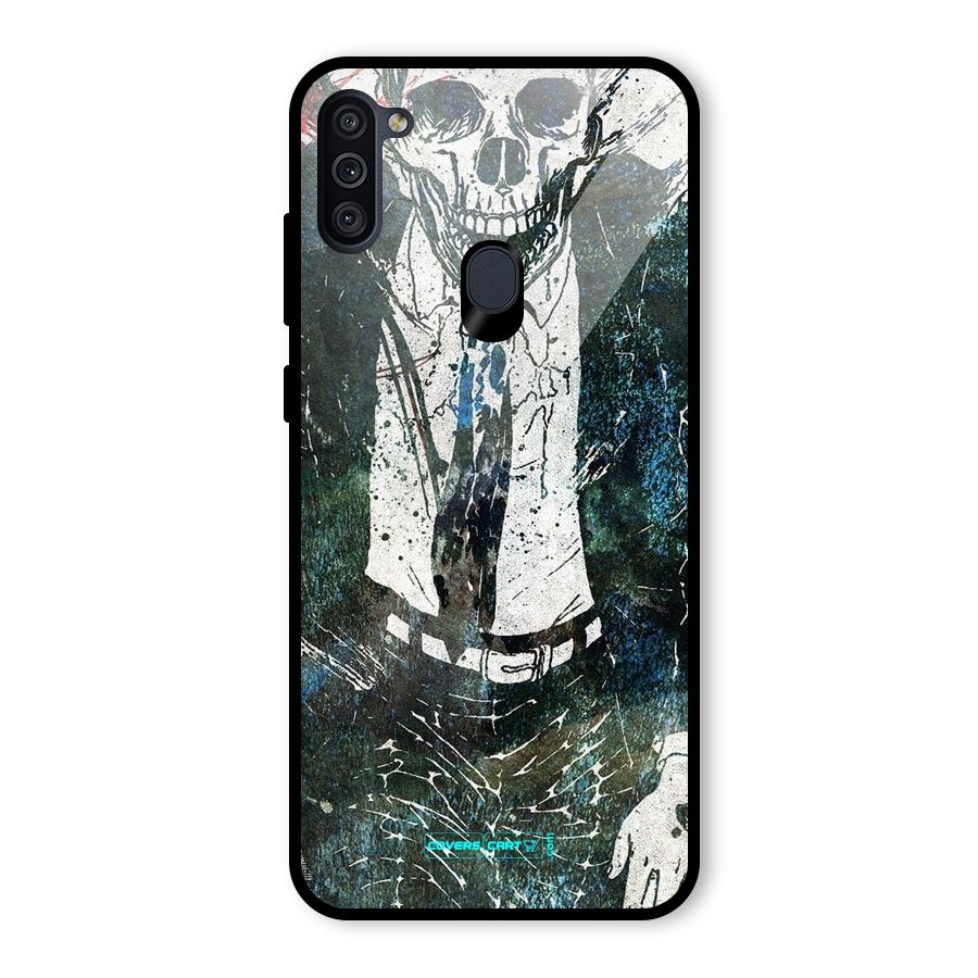 Skeleton in a Suit Glass Back Case for Galaxy M11