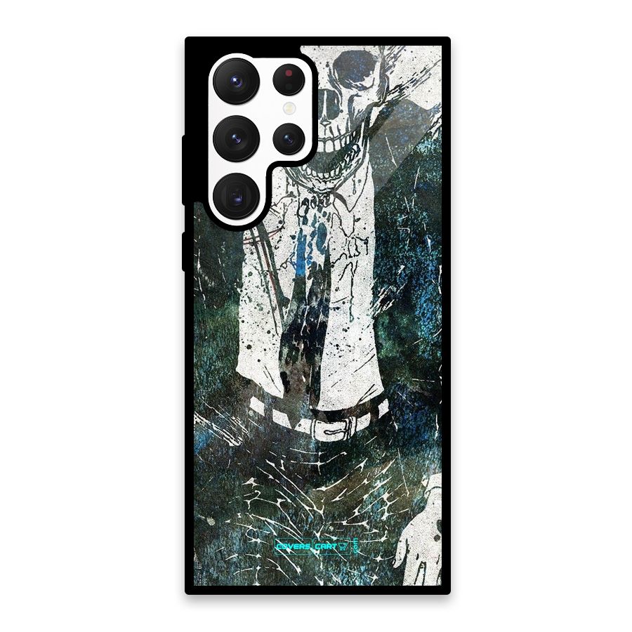 Skeleton in a Suit Glass Back Case for Galaxy S22 Ultra 5G