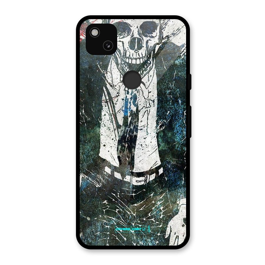 Skeleton in a Suit Glass Back Case for Google Pixel 4a