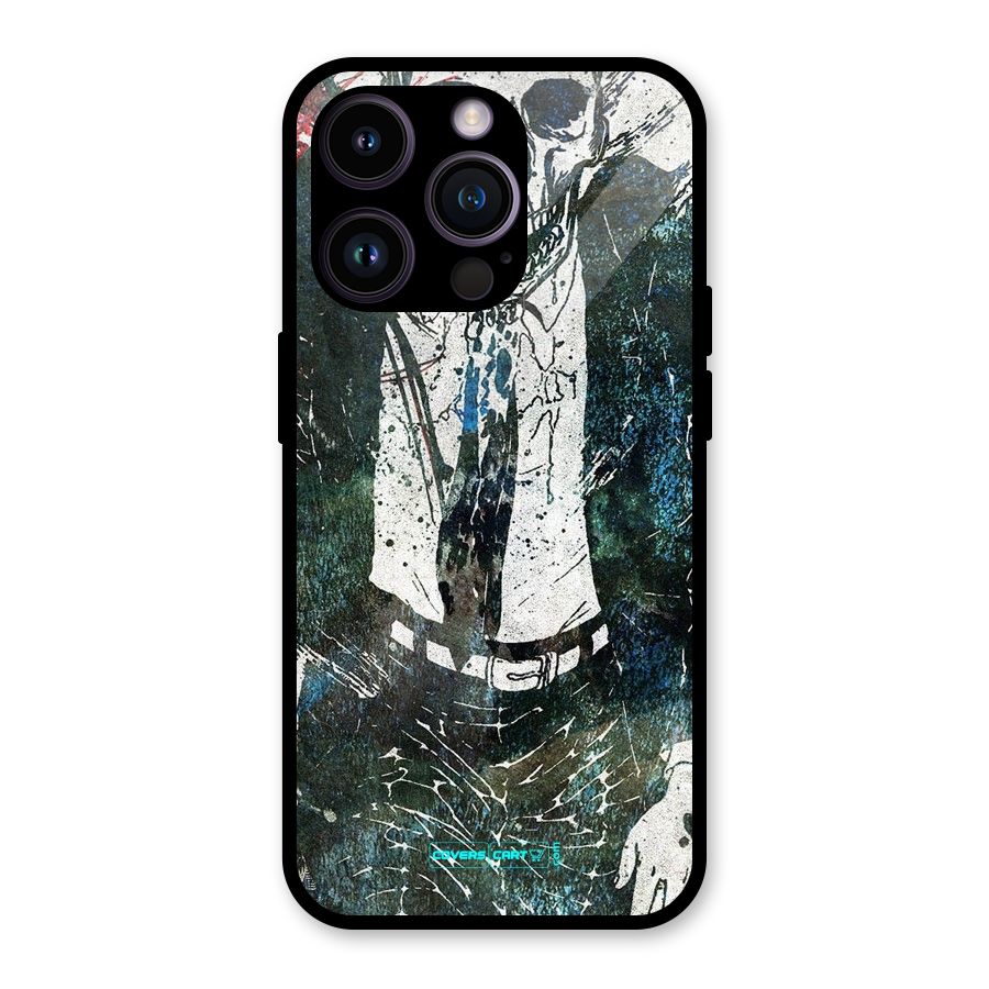 Skeleton in a Suit Glass Back Case for iPhone 14 Pro