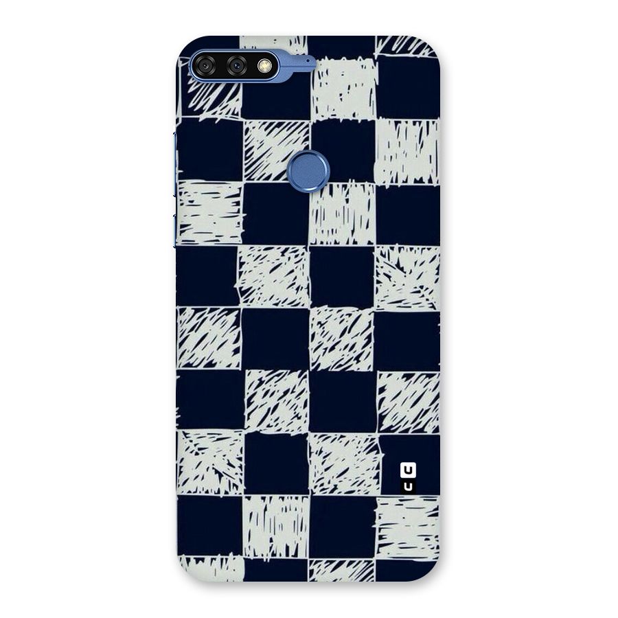 Sketchy Check Design Back Case for Honor 7C