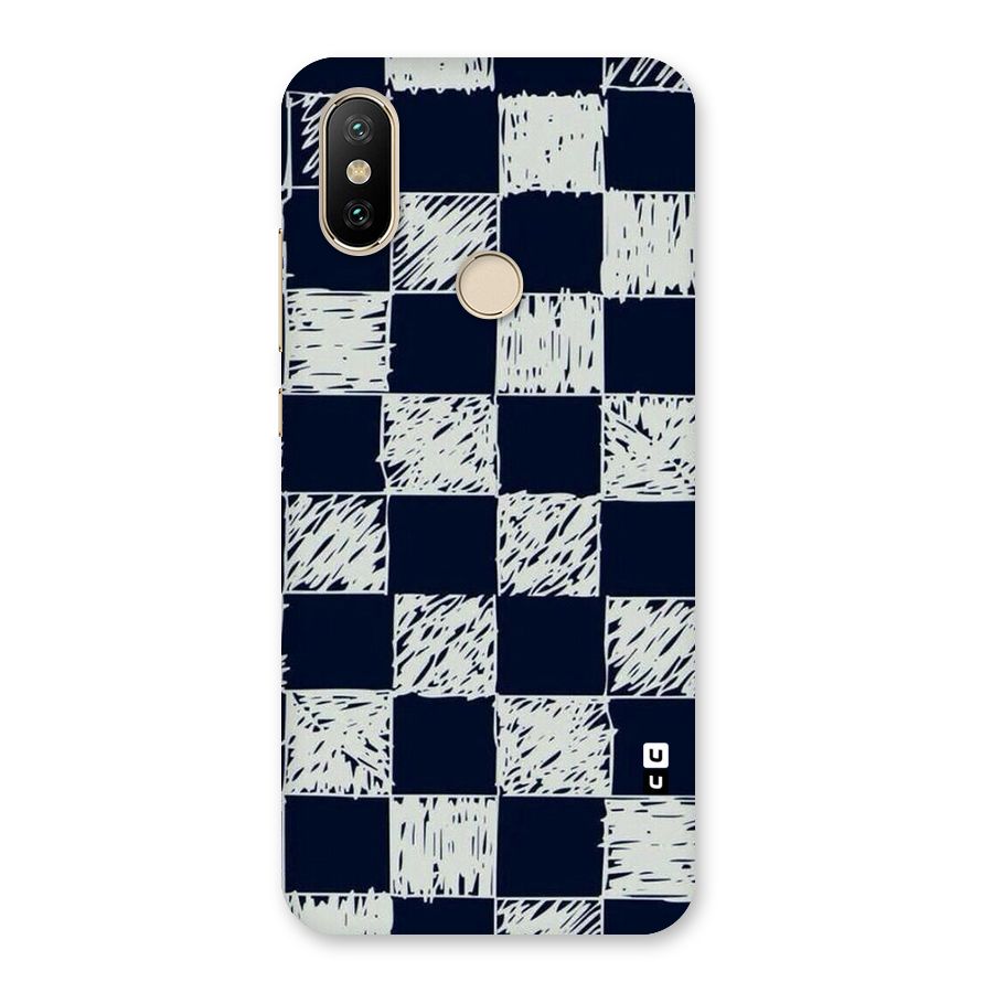 Sketchy Check Design Back Case for Mi A2