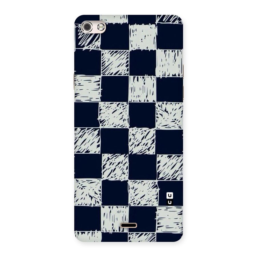 Sketchy Check Design Back Case for Micromax Canvas Silver 5