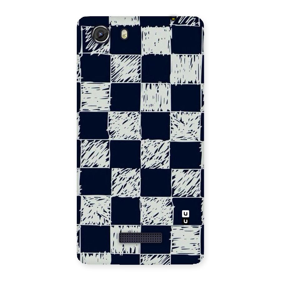 Sketchy Check Design Back Case for Micromax Unite 3