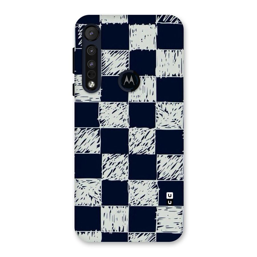 Sketchy Check Design Back Case for Motorola One Macro