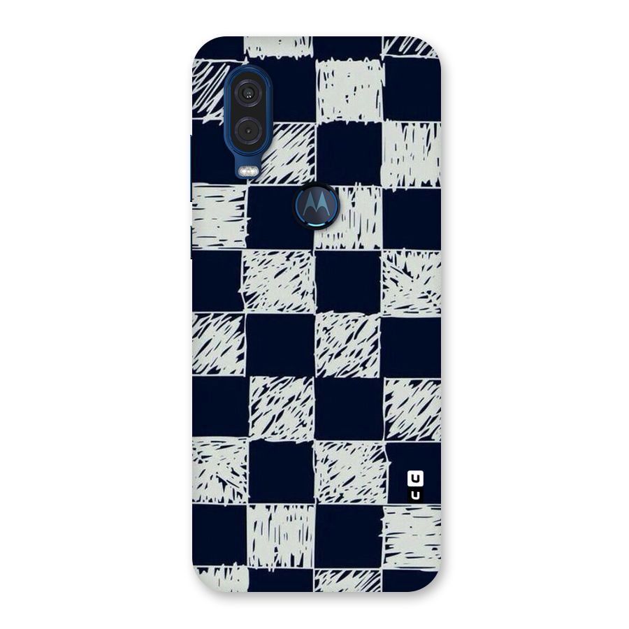 Sketchy Check Design Back Case for Motorola One Vision