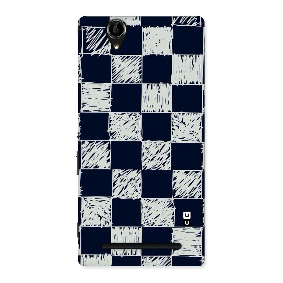Sketchy Check Design Back Case for Sony Xperia T2