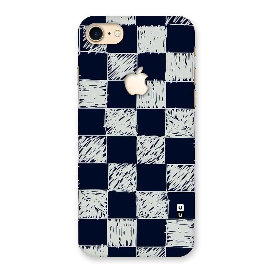 Sketchy Check Design Back Case for iPhone 7 Apple Cut