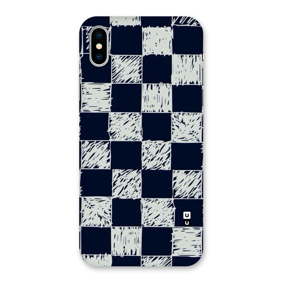 Sketchy Check Design Back Case for iPhone X