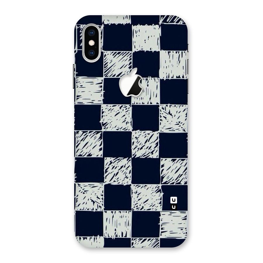 Sketchy Check Design Back Case for iPhone XS Max Apple Cut