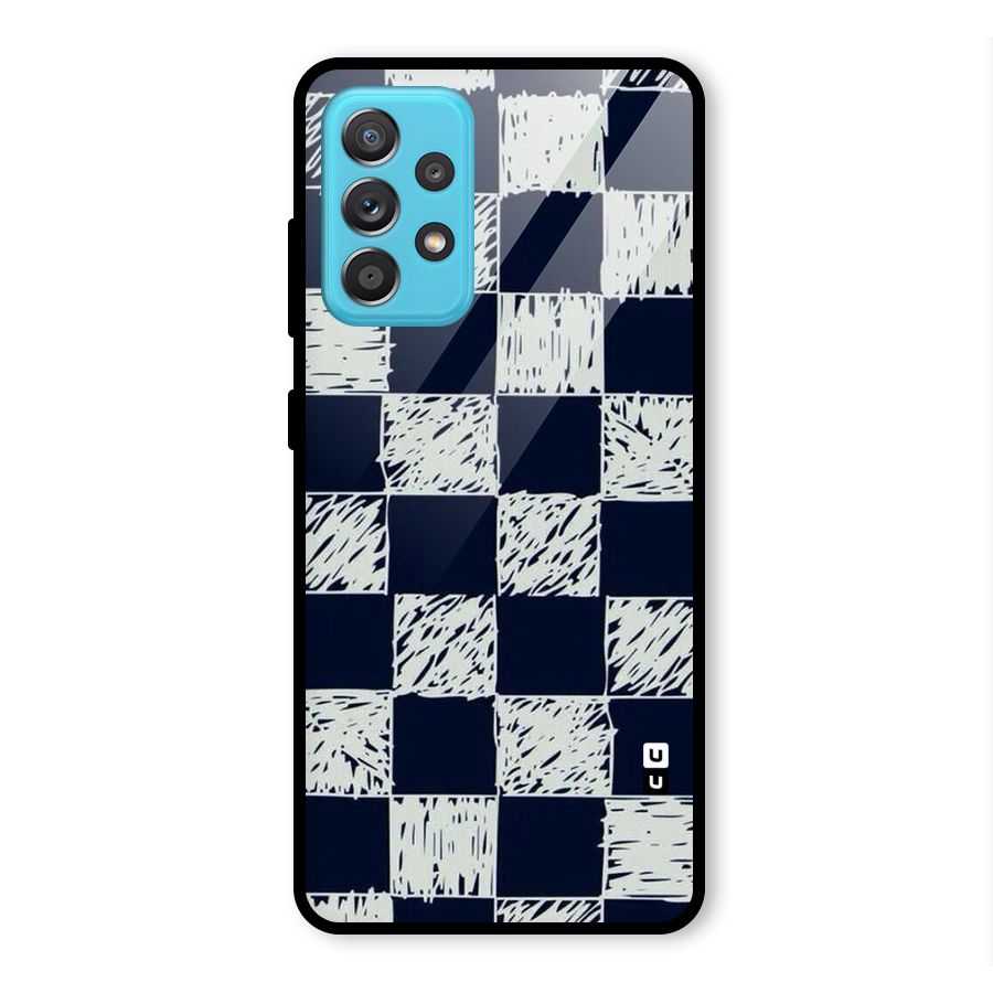 Sketchy Check Design Glass Back Case for Galaxy A52s 5G
