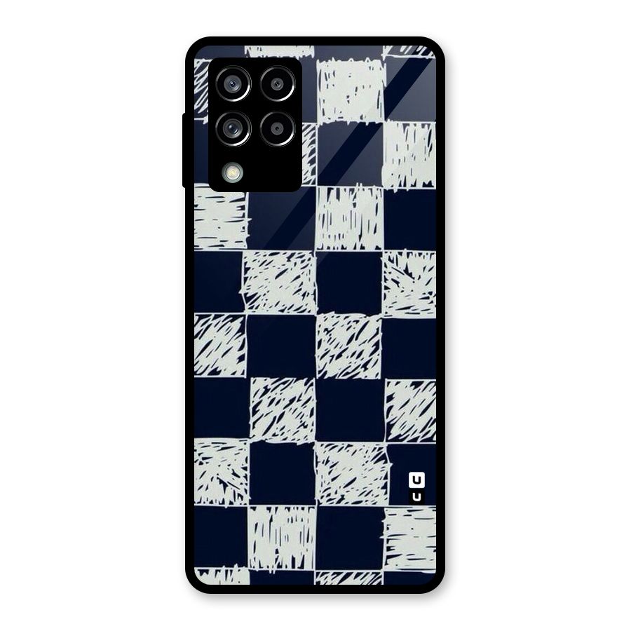 Sketchy Check Design Glass Back Case for Galaxy M53 5G