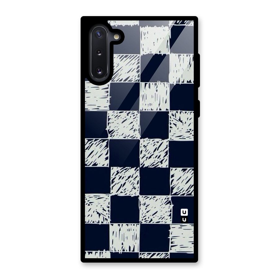 Sketchy Check Design Glass Back Case for Galaxy Note 10