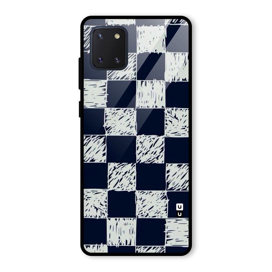 Sketchy Check Design Glass Back Case for Galaxy Note 10 Lite