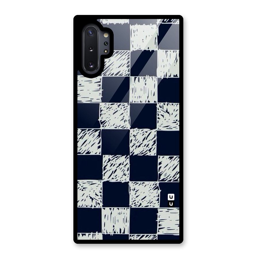 Sketchy Check Design Glass Back Case for Galaxy Note 10 Plus